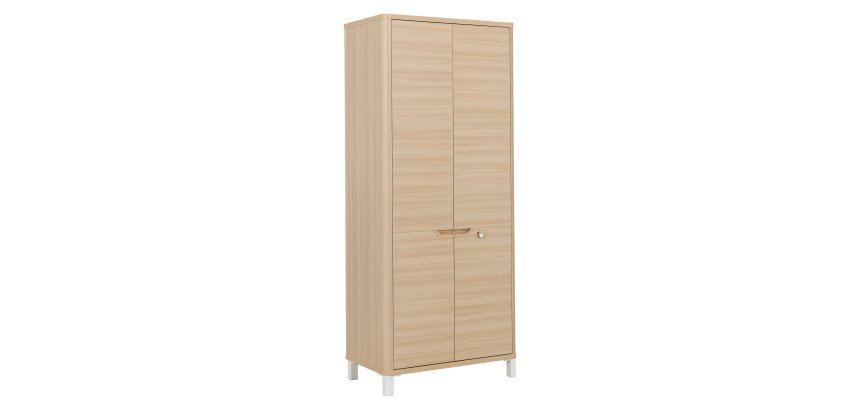 Armoire haute portes battantes H 188 x L 80 cm Ostrahl chêne