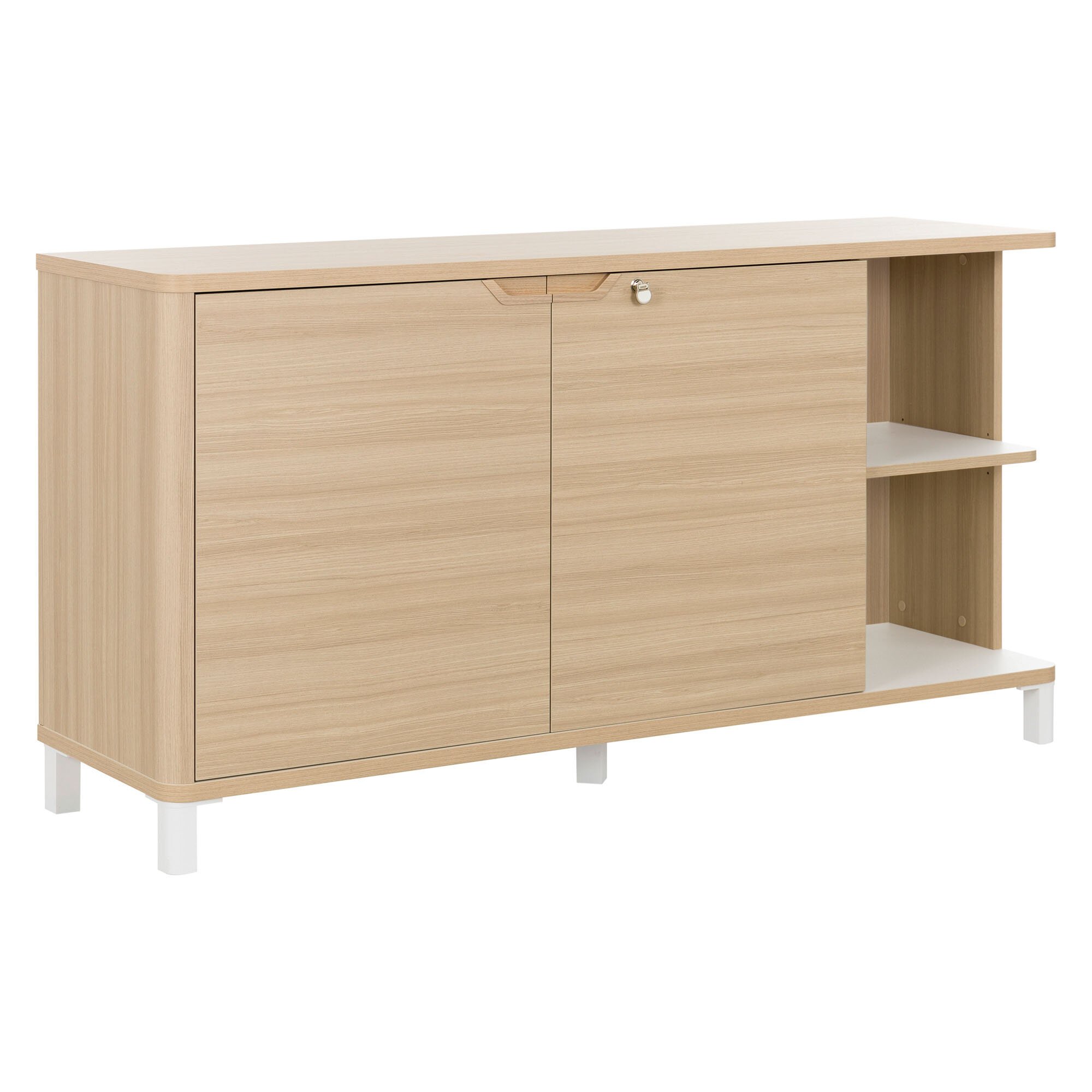 Crédence 2 portes hauteur 83 cm Ostrahl chêne