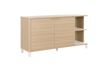 Crédence 2 portes hauteur 83 cm Ostrahl chêne