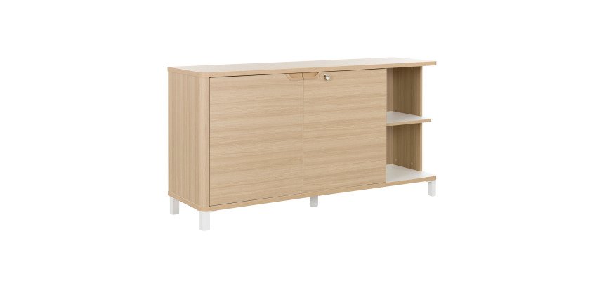 Crédence 2 portes hauteur 83 cm Ostrahl chêne