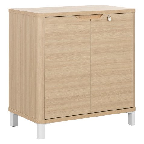 Armoire basse portes battantes H 83,5 x L 80 cm Ostrahl chêne