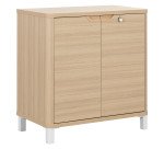 Armoire basse portes battantes chêne L 80 x H 83,5 cm - Absolu