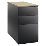 Caisson hauteur bureau métal P 80 cm Bruneau Excellens avec dessus bois chêne clair