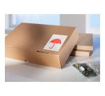 Etiquetas en rollo para envíos preimpresas con el icono "mantener alejado del agua" 74 x 100 mm