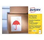 Etiquetas en rollo para envíos preimpresas con el icono "mantener alejado del agua" 74 x 100 mm