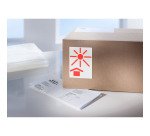 Etiquetas en rollo para envíos preimpresas con el icono "manterner lejos del calor" 74 x 100 mm