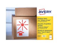 Etiquetas en rollo para envíos preimpresas con el icono "manterner lejos del calor" 74 x 100 mm