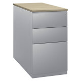 Caisson hauteur bureau métal P 80 cm Bruneau Excellens avec dessus bois chêne clair