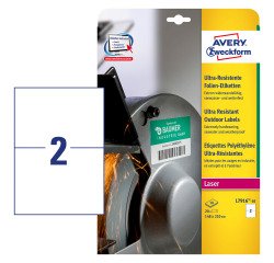 Etiquetas temperaturas extremas -40°C a +150°C polietileno blanco flexible 210 x 148 mm Avery L7916