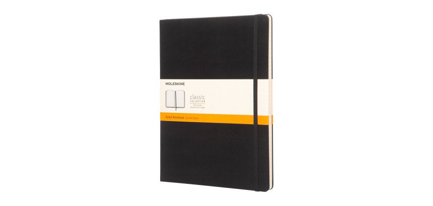 Carnet piqué Moleskine rigide 19 x 25 cm ivoire -  ligné - 192 pages