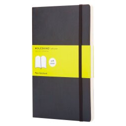 Notizbuch Moleskine flexibler Umschlag 13 x 21 cm Elfenbein einfarbig 192 Blatt - schwarz
