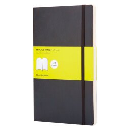 Notitieboekje Moleskine soepel 13 x 21 cm ivoor uni 192 pagina's - zwart