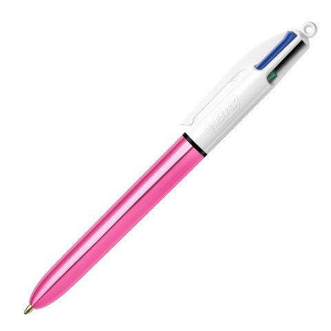 Boligrafo 4 colores Bic Shine metalizado rosa