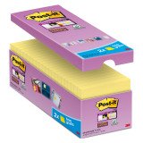 Pack 14 notes repositionnables jaune Super Sticky Post-it 76 x 76 mm - bloc de 90 feuilles + 2 offertes