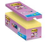 Pack de 14 notes repositionnables jaune Super Sticky Post-it 76 x 76 mm - bloc de 90 feuilles + 2 offertes