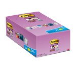 Pack 14 notes repositionnables jaune Super Sticky Post-it 76 x 127 mm - bloc de 90 feuilles + 2 offertes
