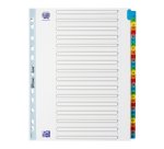 Intercalaire A4+ Carte bristol blanche Oxford - 31 Onglets numériques multicolores - 1 Jeu