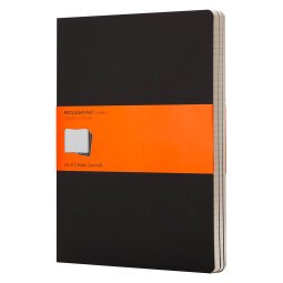 Set of 3 notebooks Moleskine kraft 19 x 25 cm ivory lined 120 pages - black