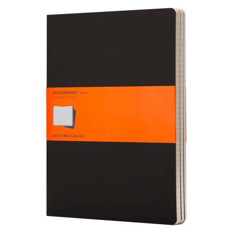 Set de 3 cuadernos Moleskine kraft 19 x 25 cm marfil rayado 120 páginas negro