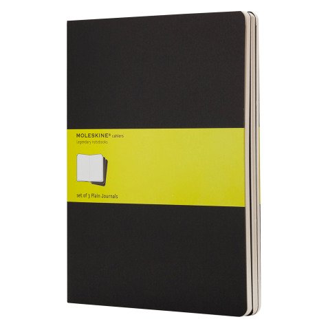 Set de 3 cahiers Moleskine 19 x 25 cm ivoire sans quadrillage 120 pages