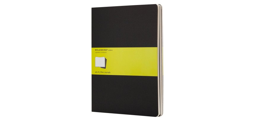Set de 3 cahiers Moleskine 19 x 25 cm ivoire sans quadrillage 120 pages