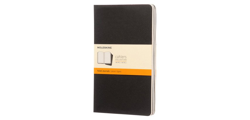Satz von 3 Notizbüchern Moleskine Kraft 13 x 21 cm Elfenbein liniert 80 Blatt