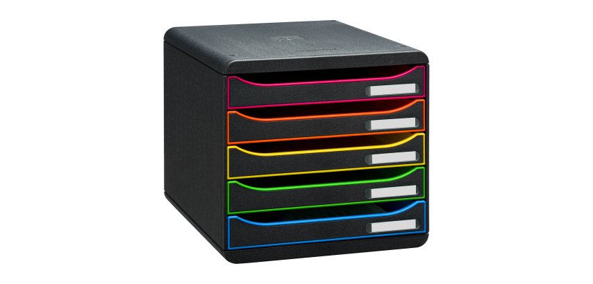 Módulo archivador con cajones de 5 colores Exacompta Big Box Plus