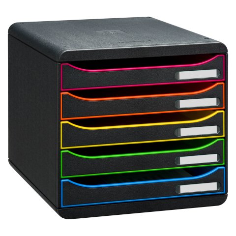 Módulo archivador con cajones de 5 colores Exacompta Big Box Plus negro