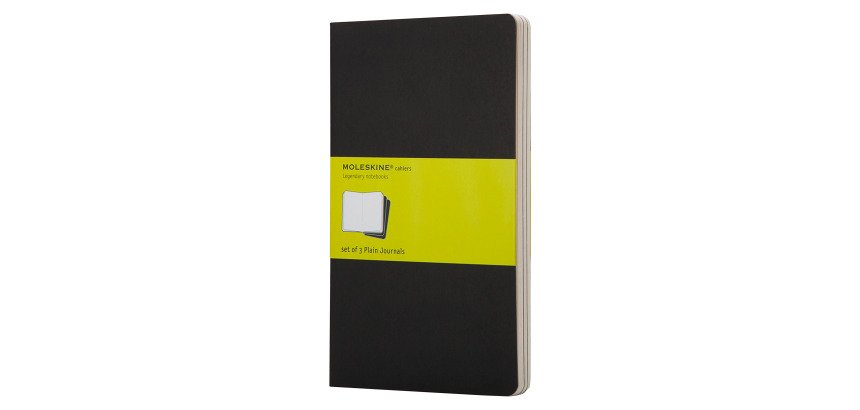 Set de 3 cahiers Moleskine 13 x 21 cm ivoire sans quadrillage 80 pages