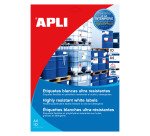 Etiquette polyéthylène laser 210 x 297 mm Apli - blanche - Pochette de 10