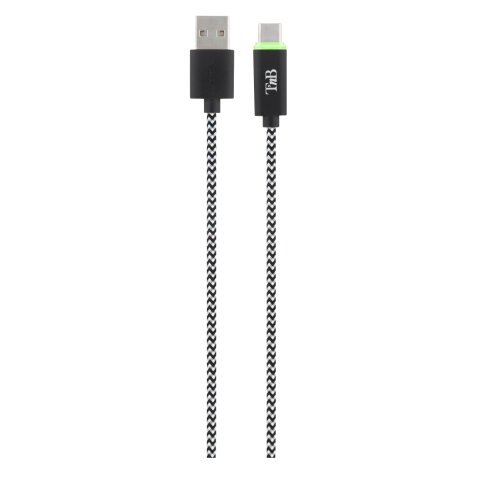 Twisted cable USB-C/USB-C with LED 2 m
