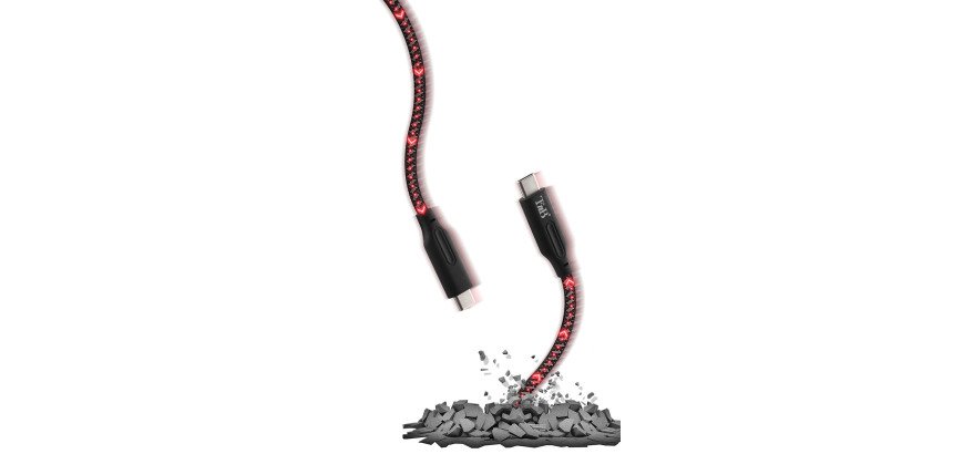 Câble tressé USB-C/USB-C droit 1 m