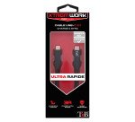 Câble tressé USB-C/USB-C droit 1 m