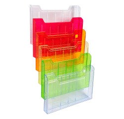 Expositor horizontal de pared de plástico de 6 compartimentos Exacompta