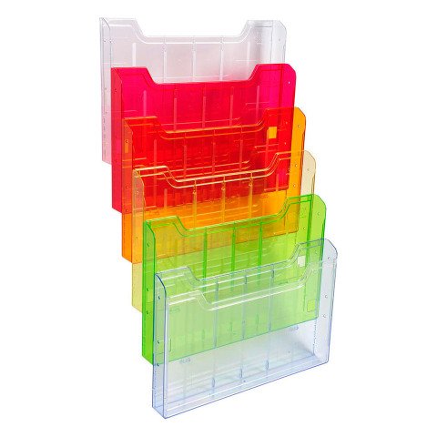 Expositor horizontal de pared de plástico de 6 compartimentos Exacompta surtido