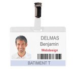 Boîte de 25 badges auto-plastifiant Tarifold 54 x 90 mm