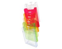 Expositor vertical de pared de plástico de 6 compartimentos Exacompta