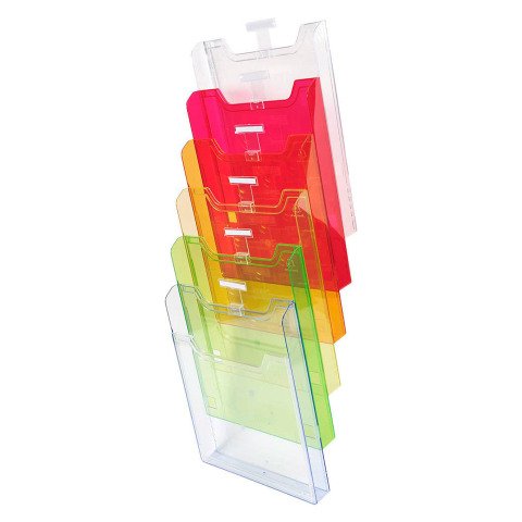 Expositor vertical de pared de plástico de 6 compartimentos Exacompta surtido