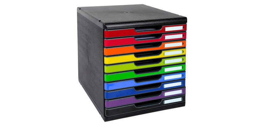Module de classement Exacompta Modulo 10 tiroirs couleur