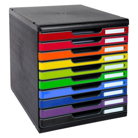 Módulo clasificación 10 cajones aplilable Exacompta surtido color