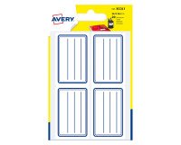 Etiquette adhésive scolaire 36 x 56 mm Scol1 Avery - Blanc lignes bleues - Pochette de 20