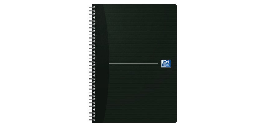 Cahier spirale Oxford Smart Black Essentials A4 21 x 29,7 cm - petits carreaux - 180 pages
