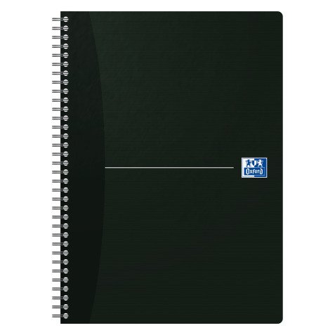 Cahier spirale Oxford Smart Black Essentials A4 21 x 29,7 cm petits carreaux 180 pages