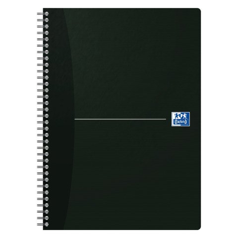 Cuaderno espiral Oxford Smart Black Essentials A4 21 x 29,7 cm cuadros pequeños 180 páginas