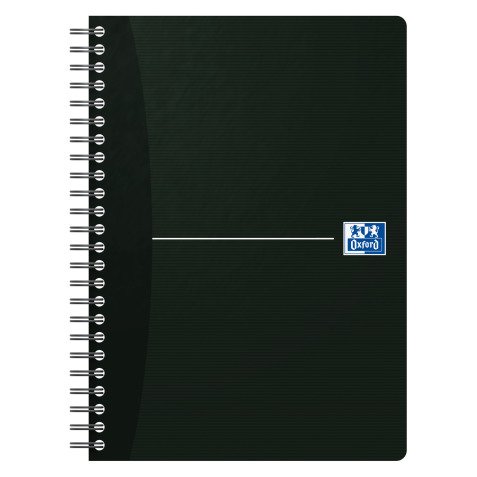 Cahier spirale Oxford Smart Black Essentials A5 14,8 x 21 cm petits carreaux 180 pages