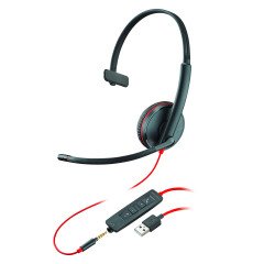 Kabelgebundenes HP Poly Blackwire C3215 Headset, 1 Ohrhörer