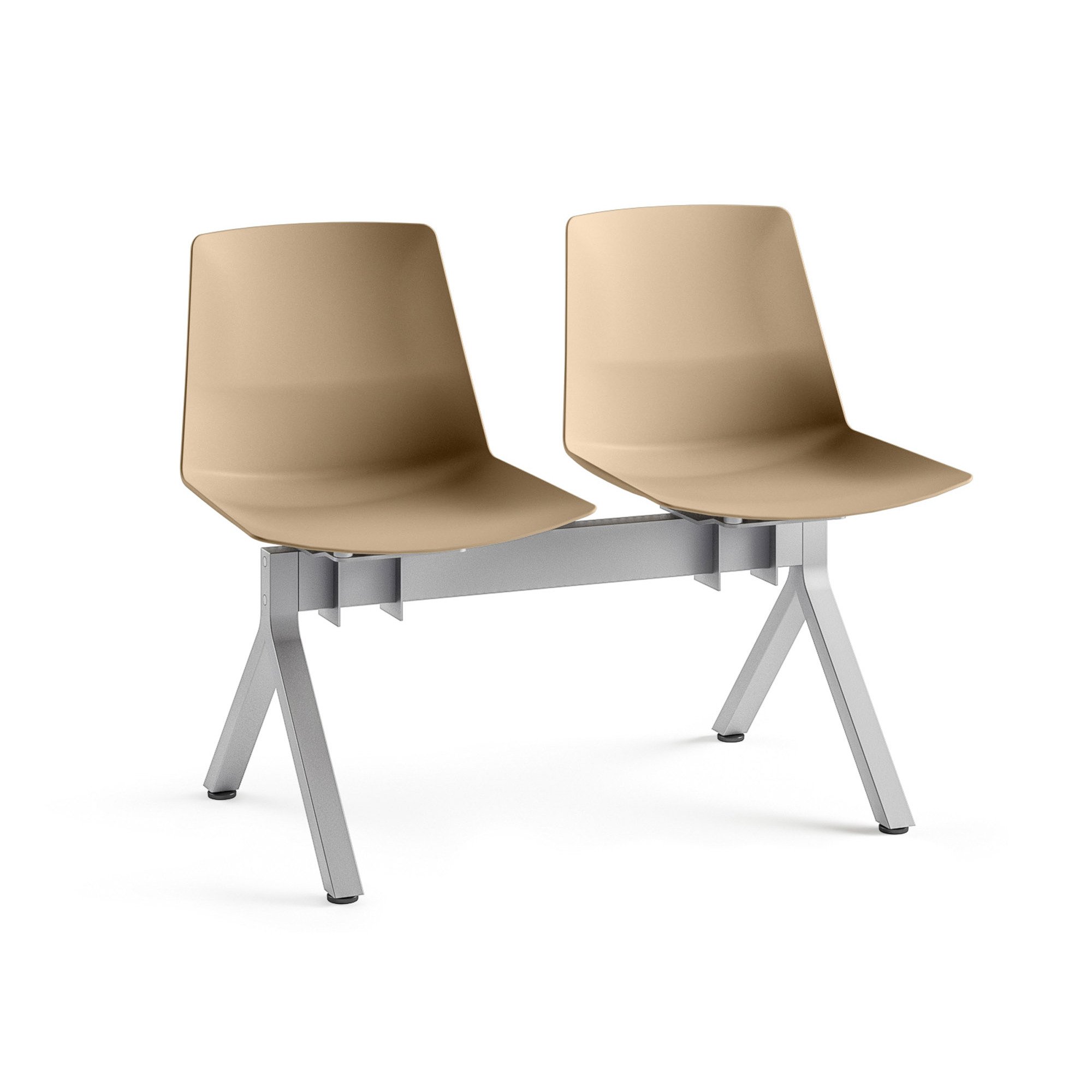 Chaises sur poutre métal Occa assise polypropylène