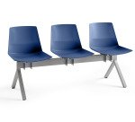Chairs on metal beam Occa polypropylene seat