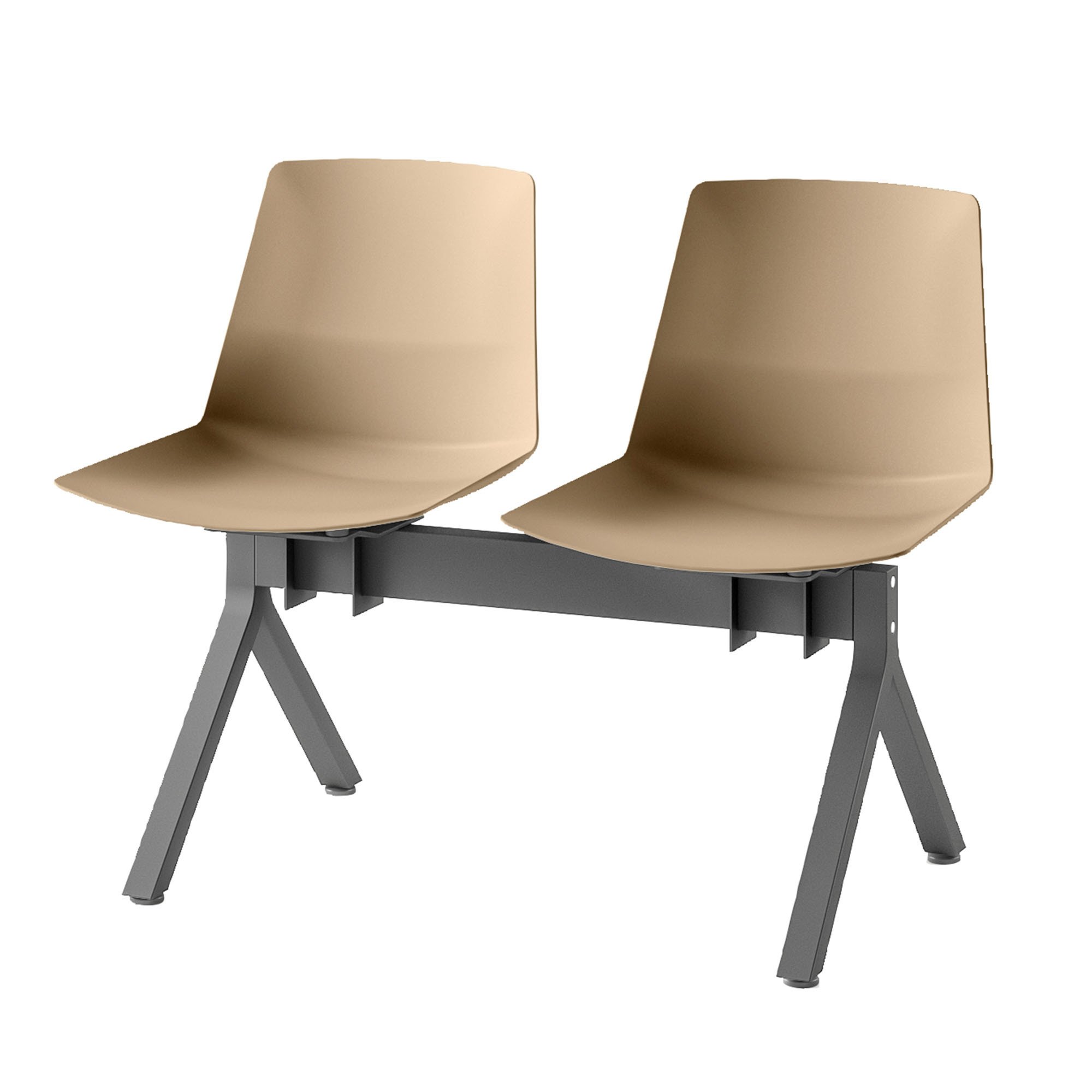 Stoelen op stalen balk Occa zitting van polypropyleen