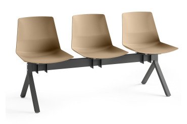 Chaises sur poutre métal Occa assise polypropylène